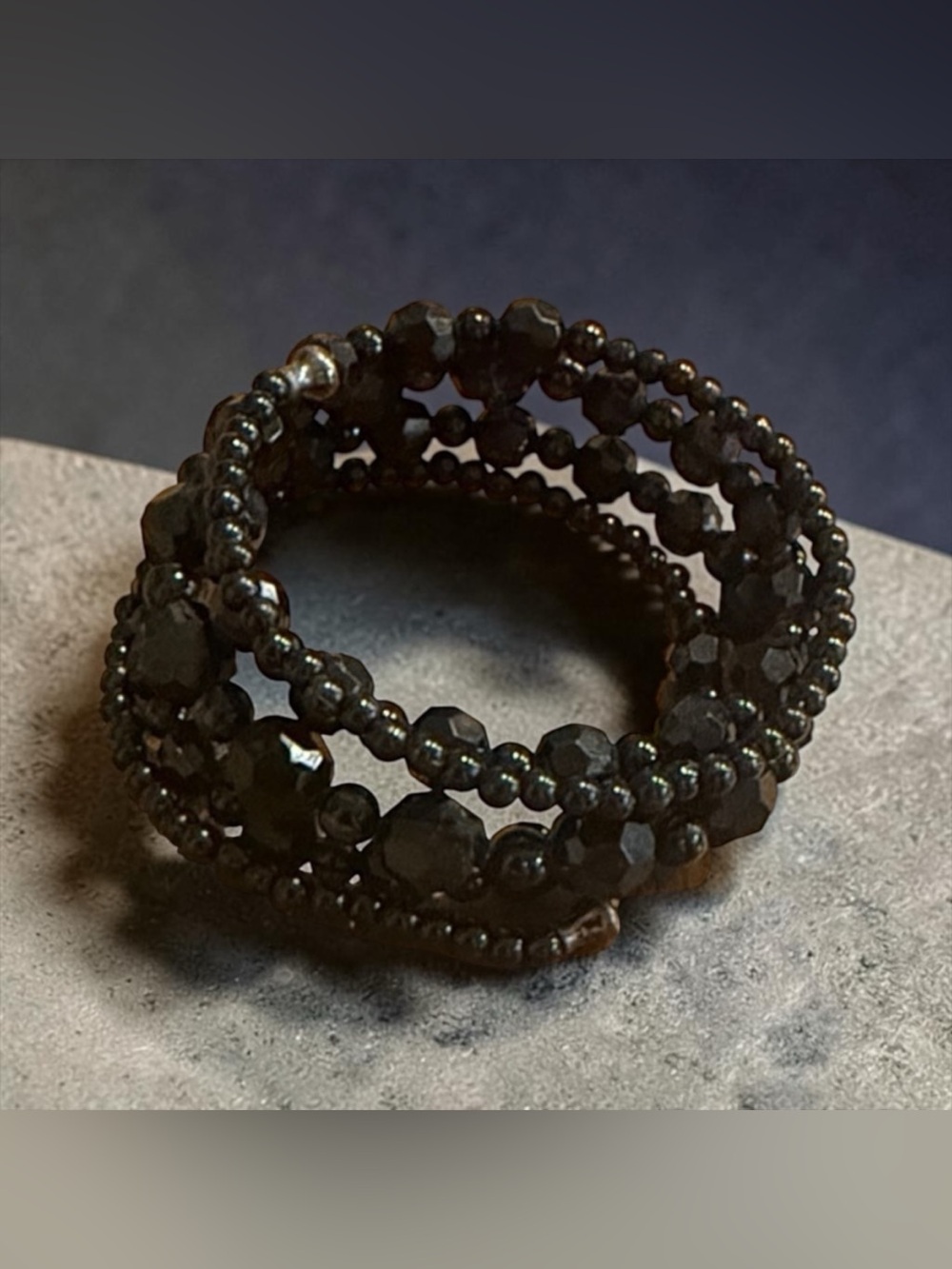 Black Beaded Bracelet